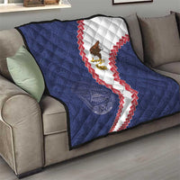 American Samoa Eagle Quilt Polynesian Tribal Pattern Curve Style