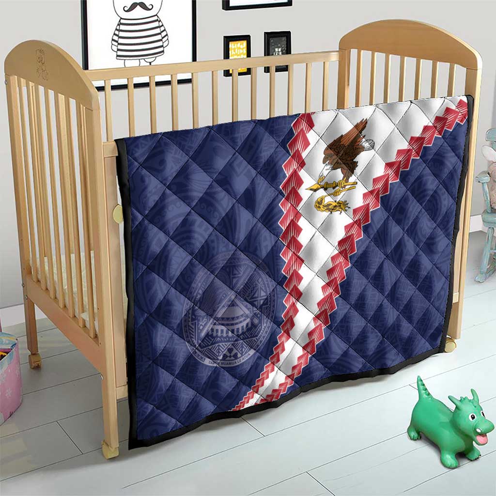 American Samoa Eagle Quilt Polynesian Tribal Pattern Curve Style