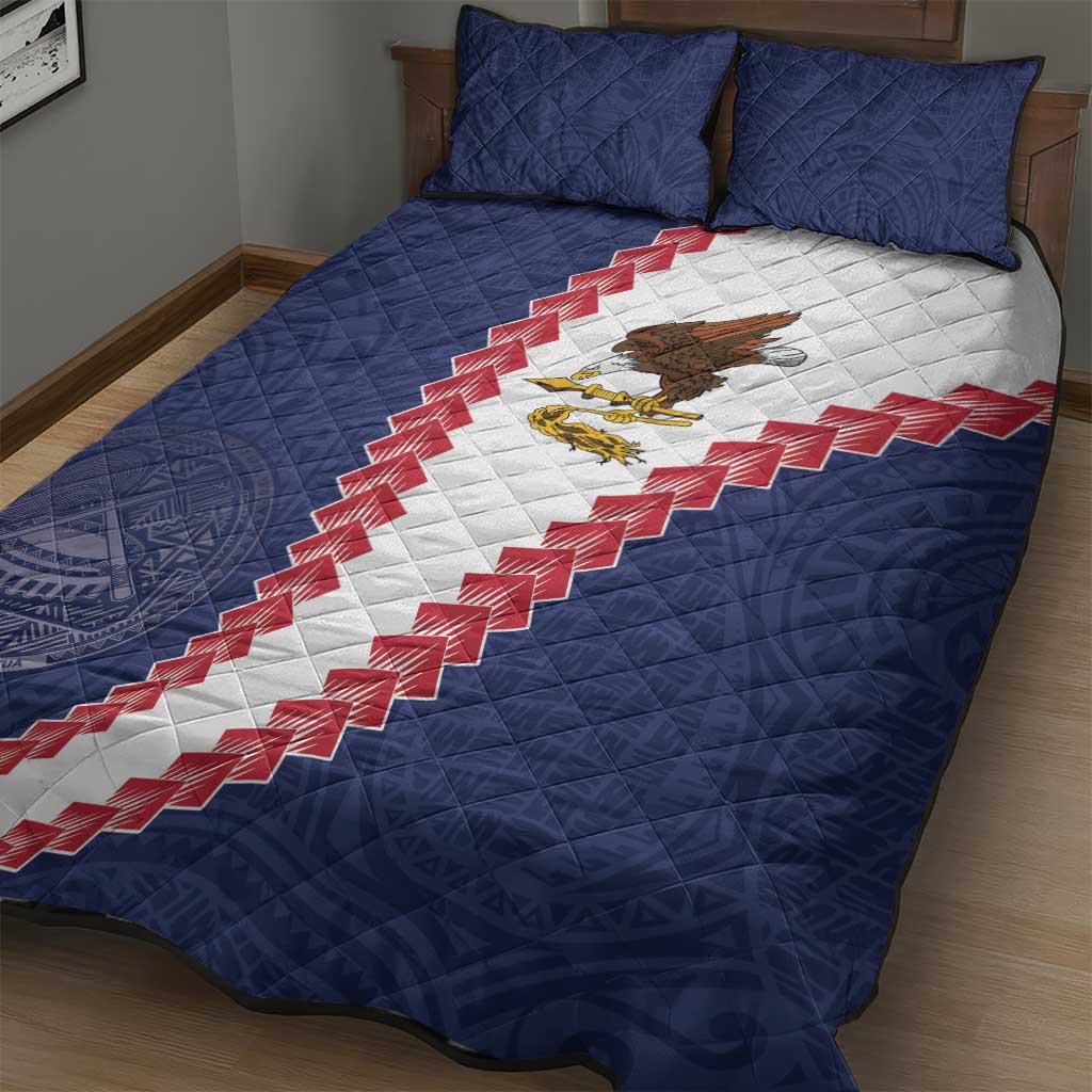 American Samoa Eagle Quilt Bed Set Polynesian Tribal Pattern Curve Style LT05 - Polynesian Pride