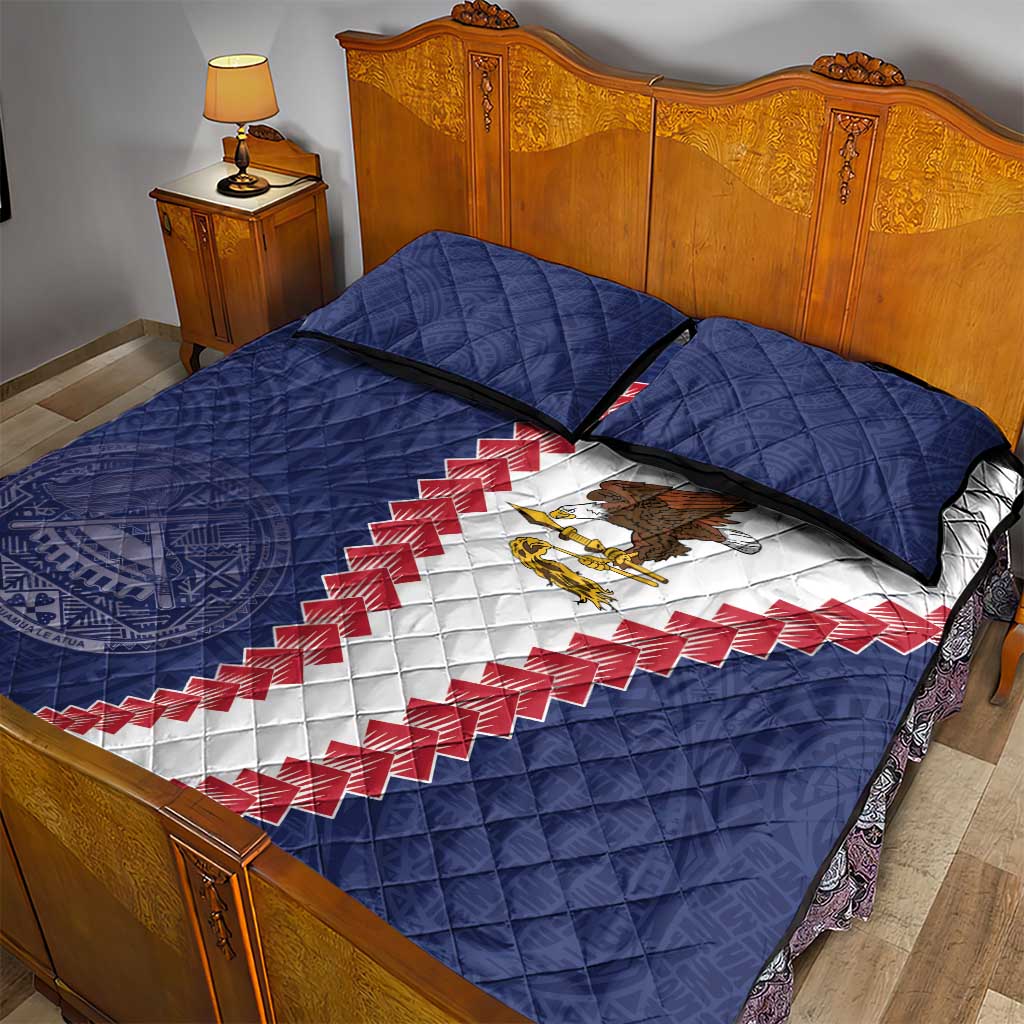 American Samoa Eagle Quilt Bed Set Polynesian Tribal Pattern Curve Style LT05 - Polynesian Pride