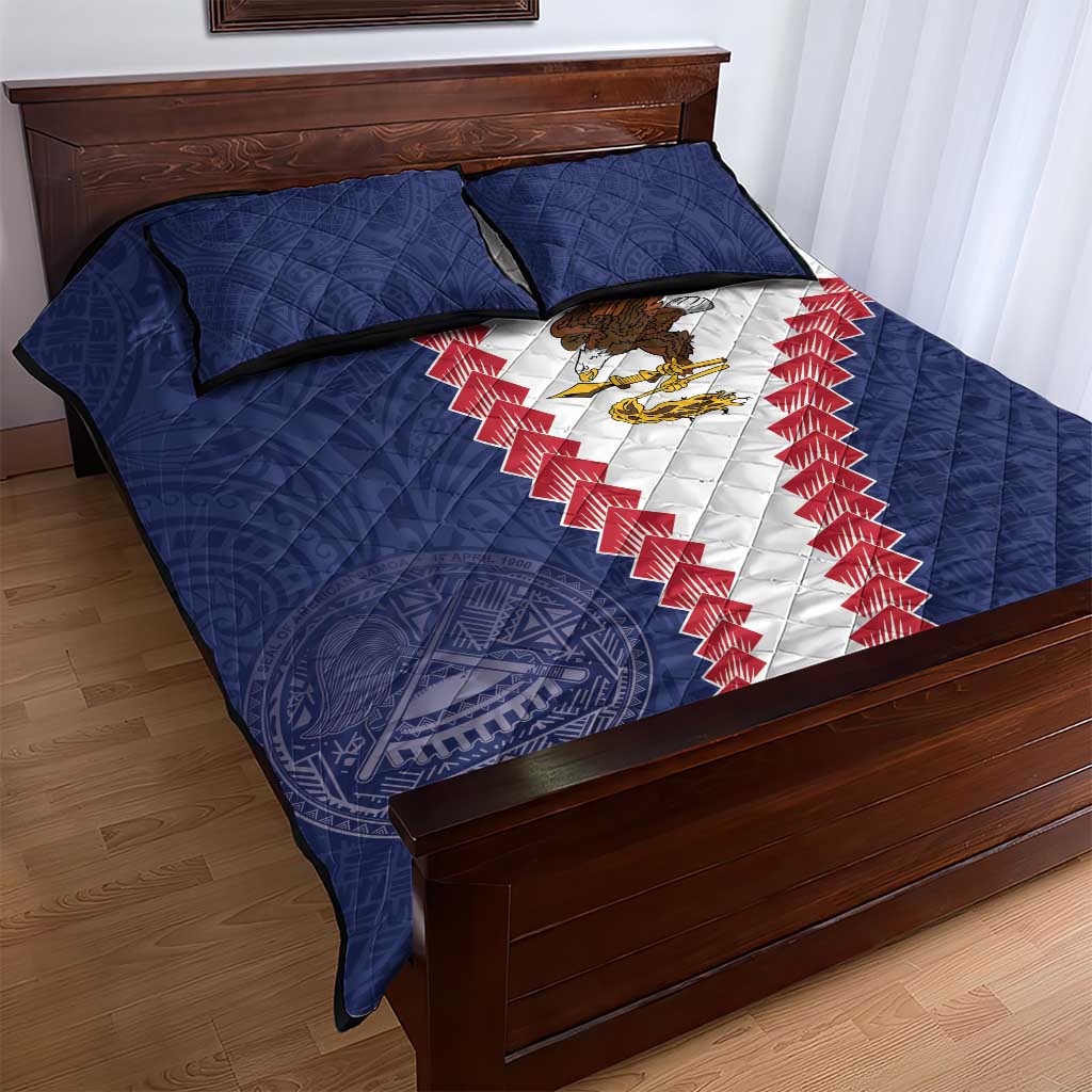 American Samoa Eagle Quilt Bed Set Polynesian Tribal Pattern Curve Style LT05 - Polynesian Pride