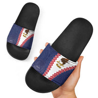 American Samoa Eagle Slide Sandals Polynesian Tribal Pattern Curve Style