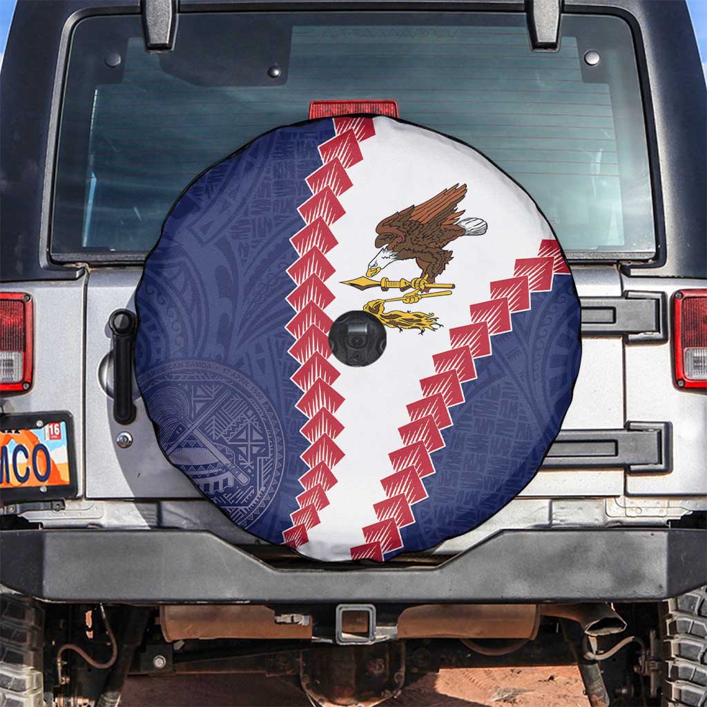 American Samoa Eagle Spare Tire Cover Polynesian Tribal Pattern Curve Style