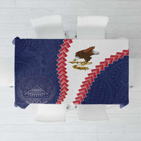 American Samoa Eagle Tablecloth Polynesian Tribal Pattern Curve Style LT05 Blue - Polynesian Pride