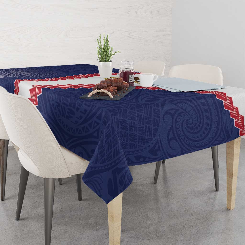 American Samoa Eagle Tablecloth Polynesian Tribal Pattern Curve Style LT05 - Polynesian Pride