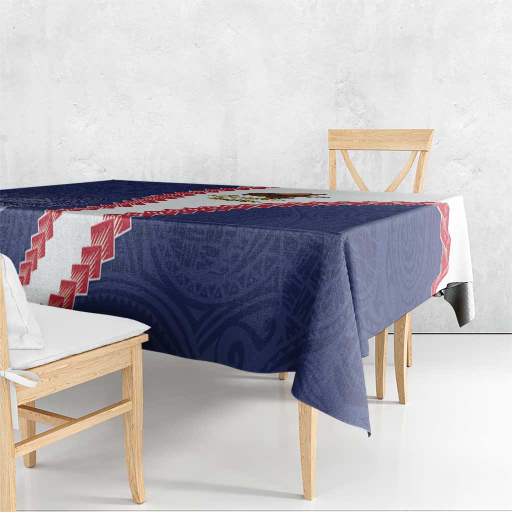 American Samoa Eagle Tablecloth Polynesian Tribal Pattern Curve Style LT05 - Polynesian Pride