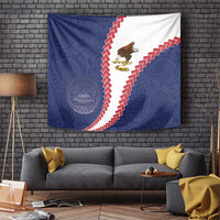 American Samoa Eagle Tapestry Polynesian Tribal Pattern Curve Style