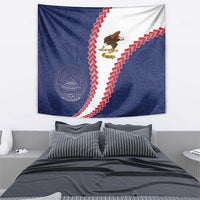 American Samoa Eagle Tapestry Polynesian Tribal Pattern Curve Style