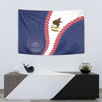 American Samoa Eagle Tapestry Polynesian Tribal Pattern Curve Style