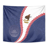American Samoa Eagle Tapestry Polynesian Tribal Pattern Curve Style