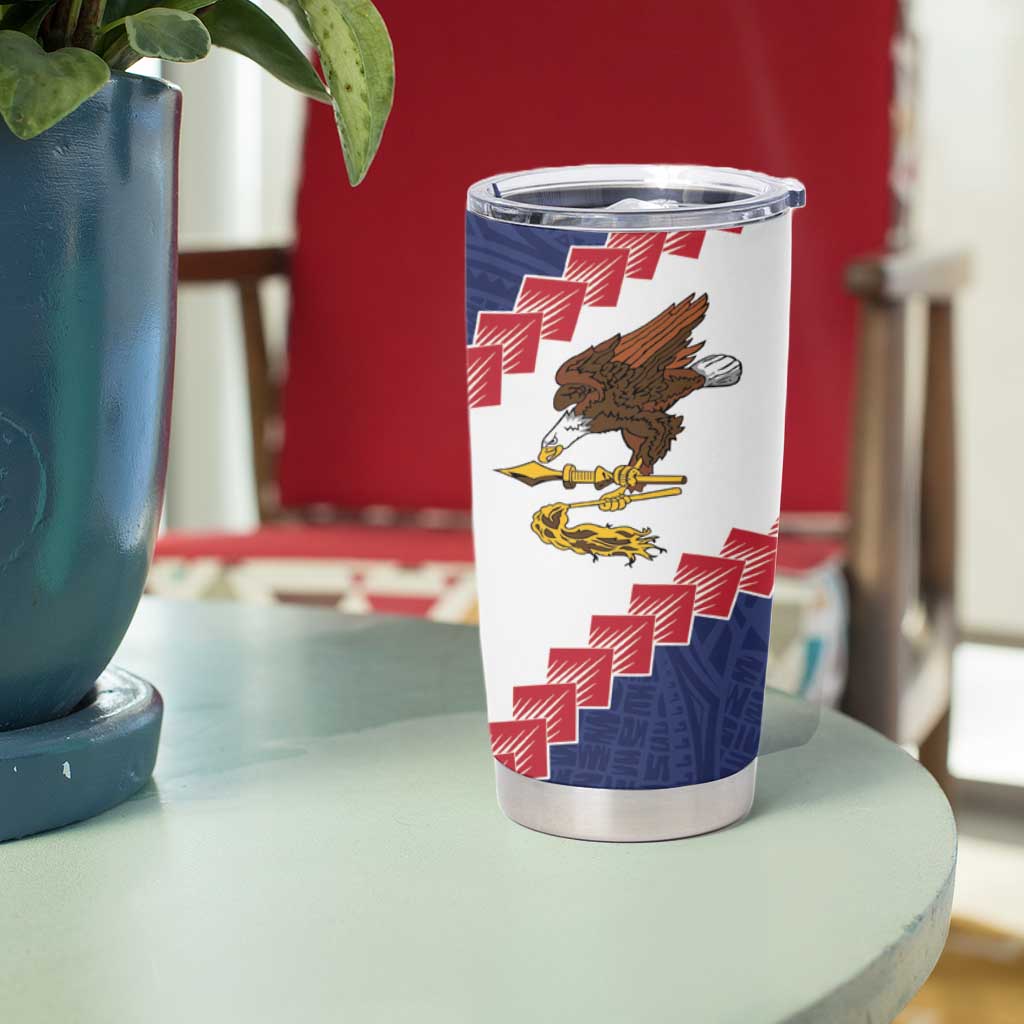 American Samoa Eagle Tumbler Cup Polynesian Tribal Pattern Curve Style LT05 - Polynesian Pride