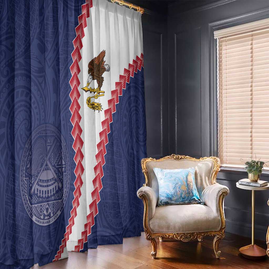 American Samoa Eagle Window Curtain Polynesian Tribal Pattern Curve Style LT05 - Polynesian Pride