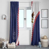 American Samoa Eagle Window Curtain Polynesian Tribal Pattern Curve Style LT05 - Polynesian Pride