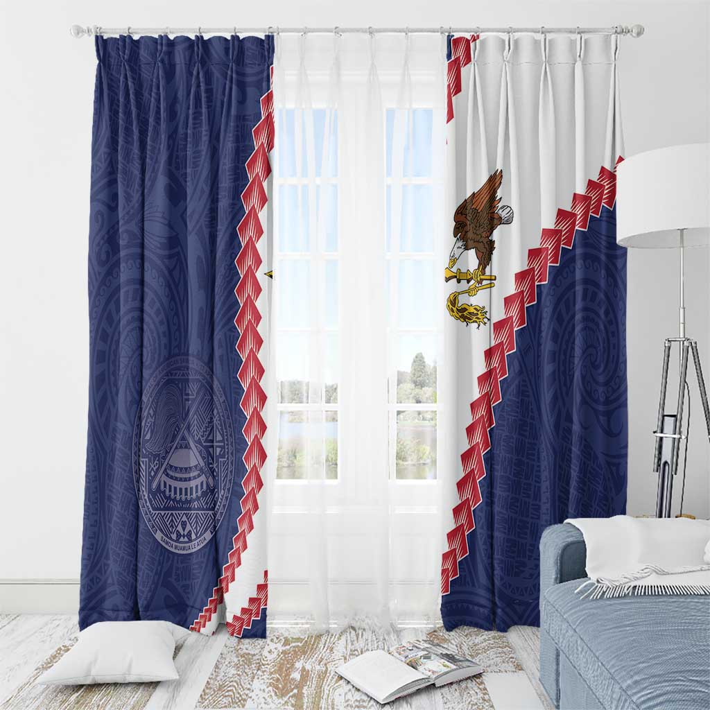American Samoa Eagle Window Curtain Polynesian Tribal Pattern Curve Style LT05 - Polynesian Pride