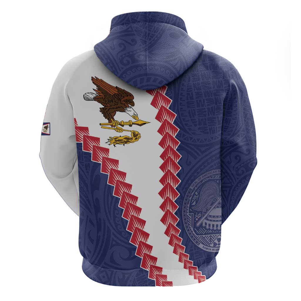American Samoa Eagle Zip Hoodie Polynesian Tribal Pattern Curve Style LT05 - Polynesian Pride