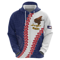 American Samoa Eagle Zip Hoodie Polynesian Tribal Pattern Curve Style LT05 - Polynesian Pride