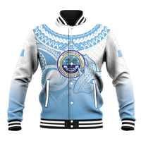 Micronesia Constitution Day Baseball Jacket Polynesian Tribal Tattoo Simple Style LT05 Unisex Blue - Polynesian Pride