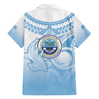 Micronesia Constitution Day Family Matching Short Sleeve Bodycon Dress and Hawaiian Shirt Polynesian Tribal Tattoo Simple Style