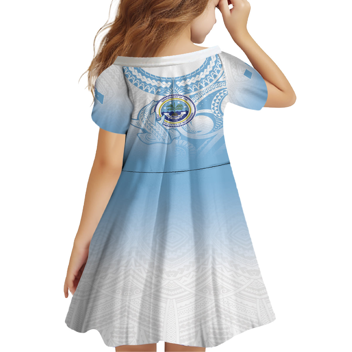 Micronesia Constitution Day Family Matching Tank Maxi Dress and Hawaiian Shirt Polynesian Tribal Tattoo Simple Style