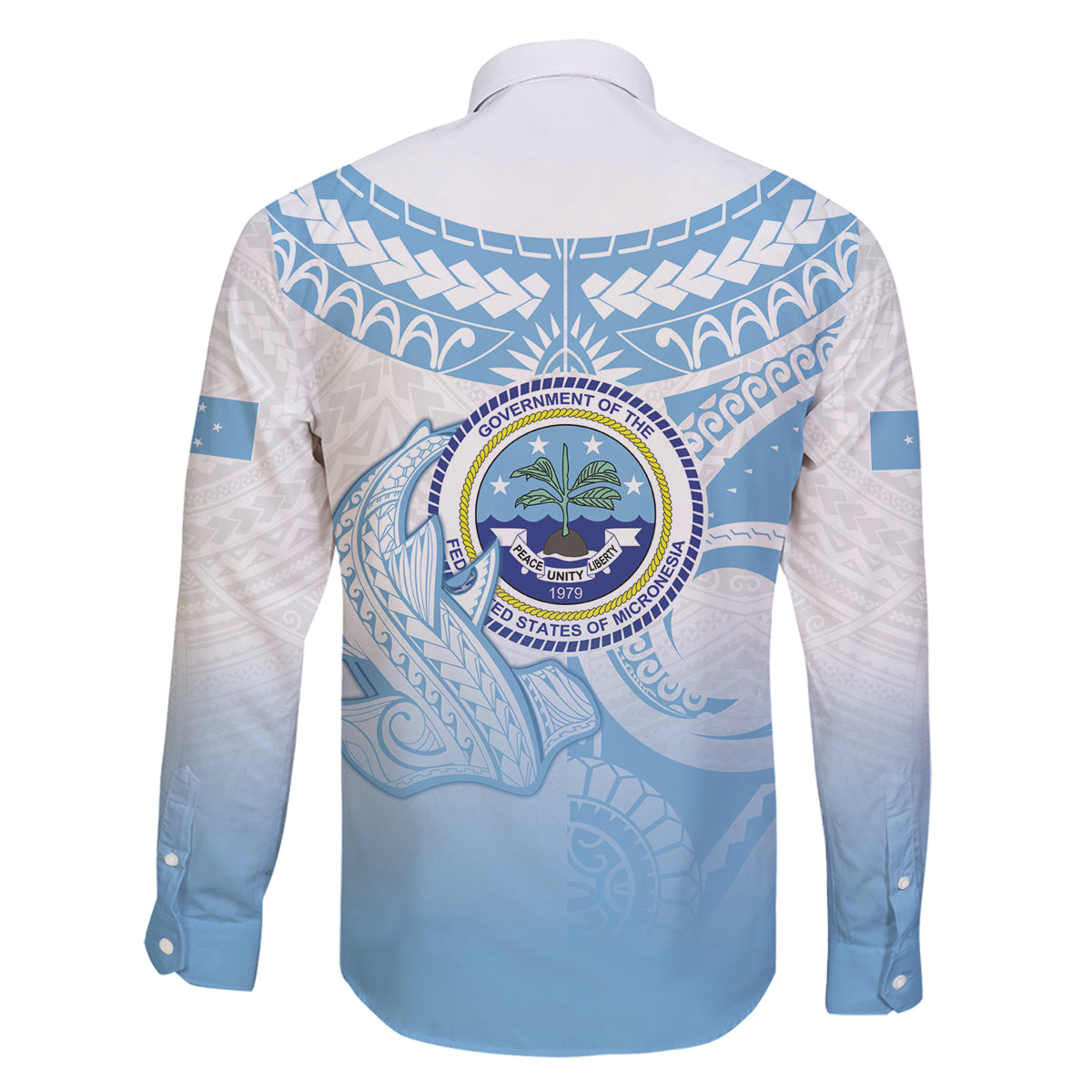 Micronesia Constitution Day Family Matching Tank Maxi Dress and Hawaiian Shirt Polynesian Tribal Tattoo Simple Style