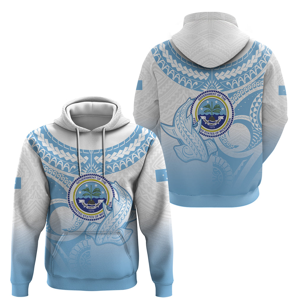 Micronesia Constitution Day Hoodie Polynesian Tribal Tattoo Simple Style