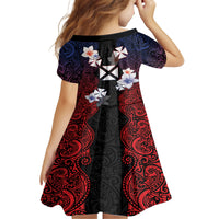 Wallis and Futuna Uvea Family Matching Tank Maxi Dress and Hawaiian Shirt Victory Day With Frangipani LT05 - Polynesian Pride