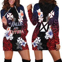 Wallis and Futuna Uvea Hoodie Dress Victory Day With Frangipani