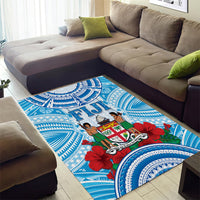 Fiji Ratu Sir Lala Sukuna Day Area Rug Hibiscus Tapa Pattern