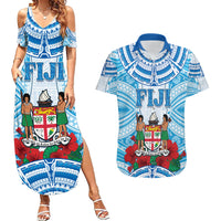 Personalised Fiji Ratu Sir Lala Sukuna Day Couples Matching Summer Maxi Dress and Hawaiian Shirt Hibiscus Tapa Pattern
