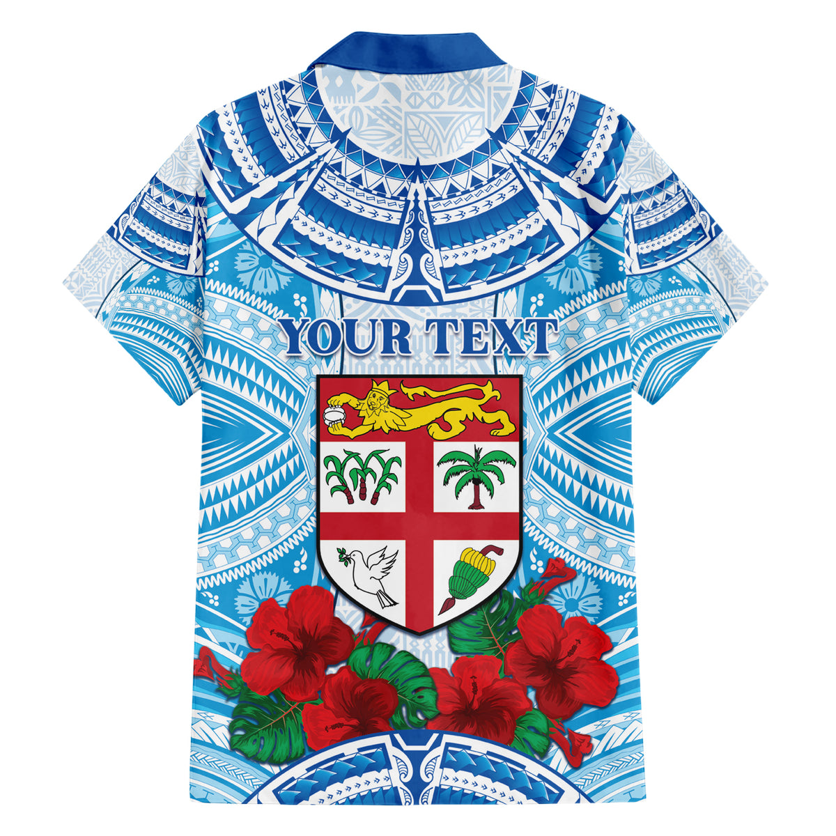 Personalised Fiji Ratu Sir Lala Sukuna Day Family Matching Short Sleeve Bodycon Dress and Hawaiian Shirt Hibiscus Tapa Pattern