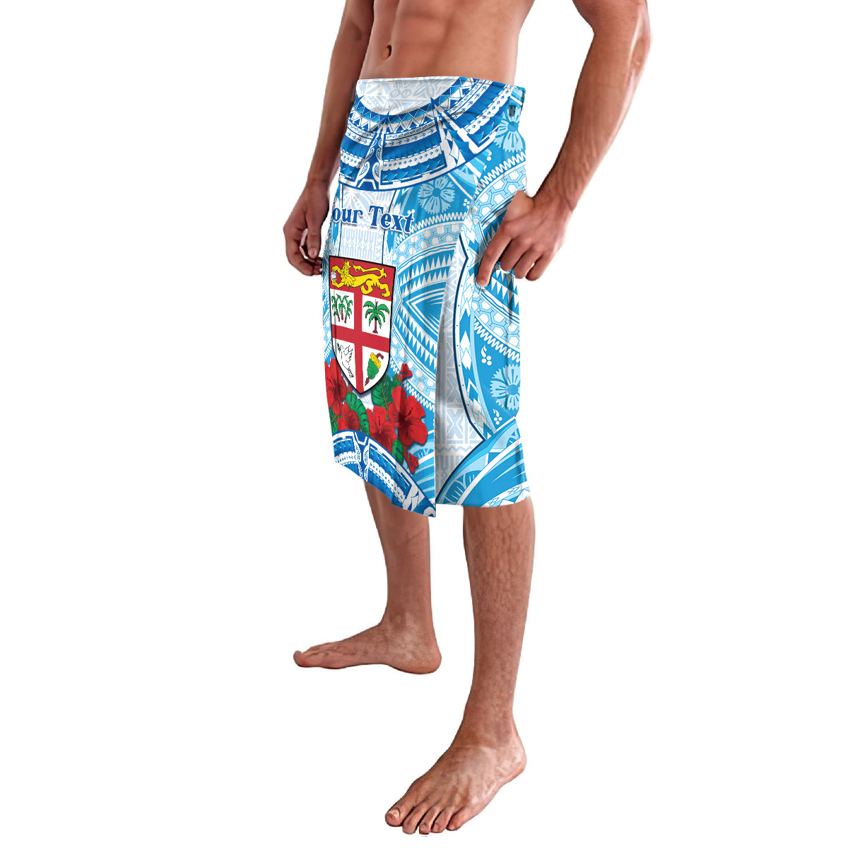 Personalised Fiji Ratu Sir Lala Sukuna Day Lavalava Hibiscus Tapa Pattern