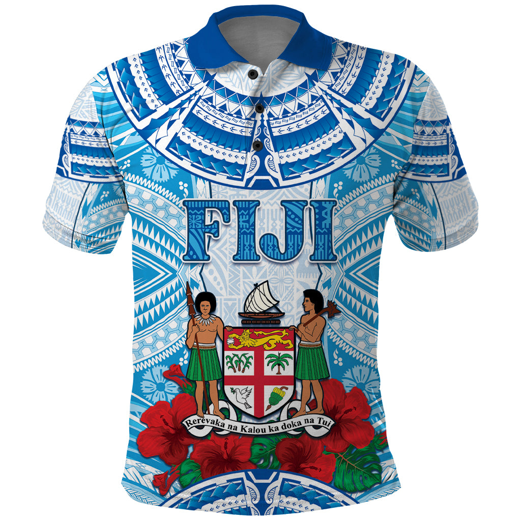 Personalised Fiji Ratu Sir Lala Sukuna Day Polo Shirt Hibiscus Tapa Pattern