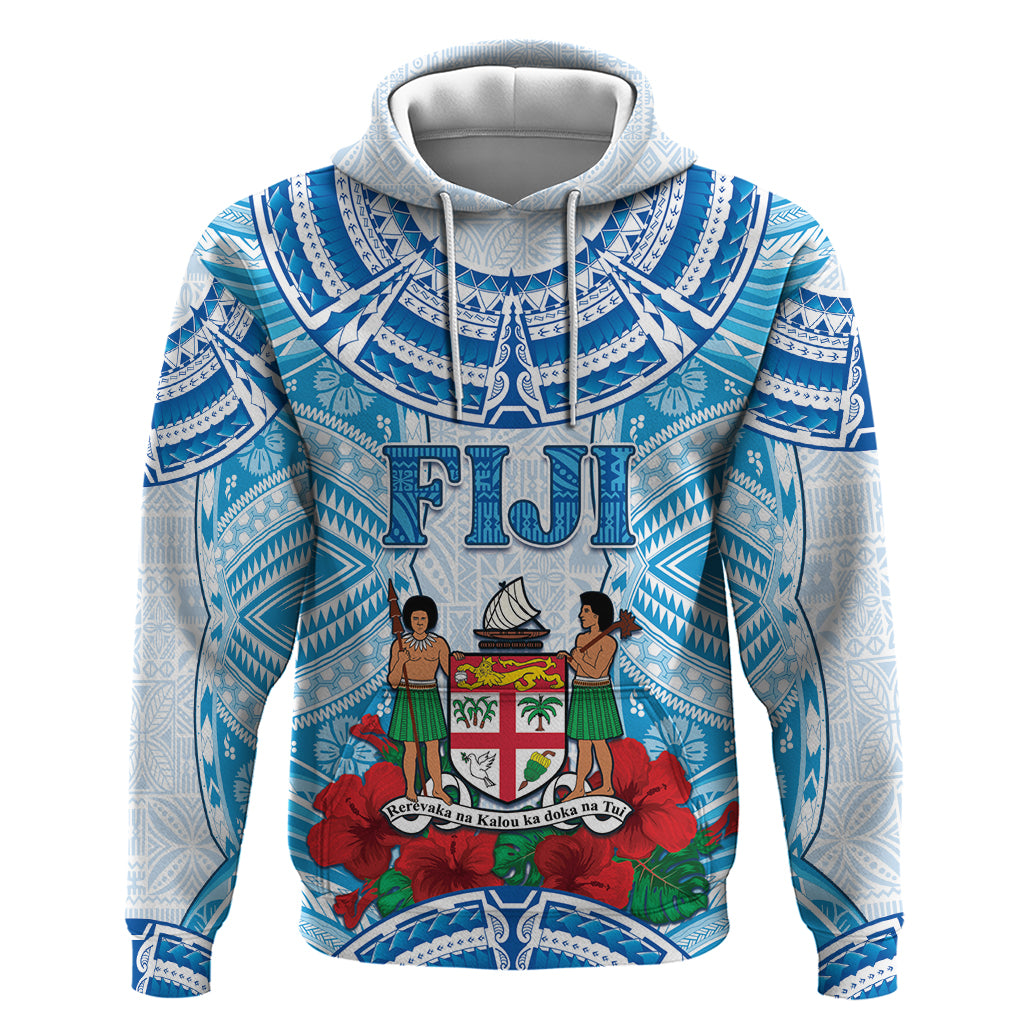 Personalised Fiji Ratu Sir Lala Sukuna Day Zip Hoodie Hibiscus Tapa Pattern