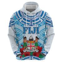 Personalised Fiji Ratu Sir Lala Sukuna Day Zip Hoodie Hibiscus Tapa Pattern
