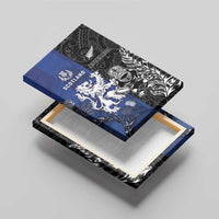 New Zealand And Scotland Rugby Canvas Wall Art Maori Tiki With Thistle Together