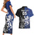 New Zealand And Scotland Rugby Custom Couples Matching Short Sleeve Bodycon Dress and Hawaiian Shirt Maori Tiki With Thistle Together