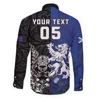 New Zealand And Scotland Rugby Custom Family Matching Puletasi and Hawaiian Shirt Maori Tiki With Thistle Together