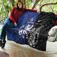 New Zealand And Scotland Rugby Quilt Maori Tiki With Thistle Together LT05 - Polynesian Pride
