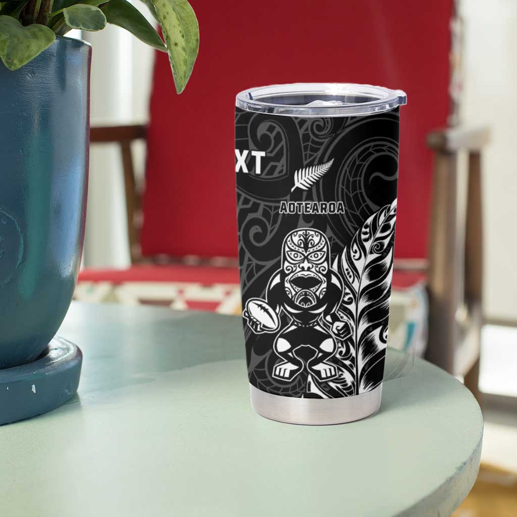 New Zealand And Scotland Rugby Custom Tumbler Cup Maori Tiki With Thistle Together LT05 - Polynesian Pride