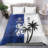 Fiji And Scotland Rugby Bedding Set Fijian Palm Tree With Thistle Together