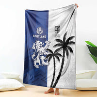 Fiji And Scotland Rugby Blanket Fijian Palm Tree With Thistle Together
