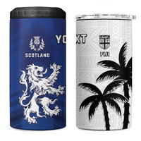 Fiji And Scotland Rugby Custom 4 in 1 Can Cooler Tumbler Fijian Palm Tree With Thistle Together LT05 One Size: 16 oz Blue - Polynesian Pride