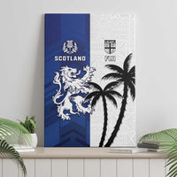 Fiji And Scotland Rugby Canvas Wall Art Fijian Palm Tree With Thistle Together