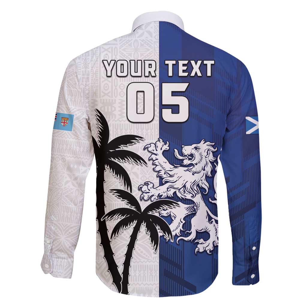 Fiji And Scotland Rugby Custom Family Matching Summer Maxi Dress and Hawaiian Shirt Fijian Palm Tree With Thistle Together