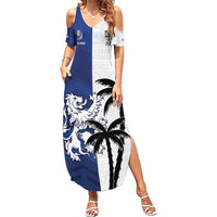 Fiji And Scotland Rugby Custom Family Matching Summer Maxi Dress and Hawaiian Shirt Fijian Palm Tree With Thistle Together