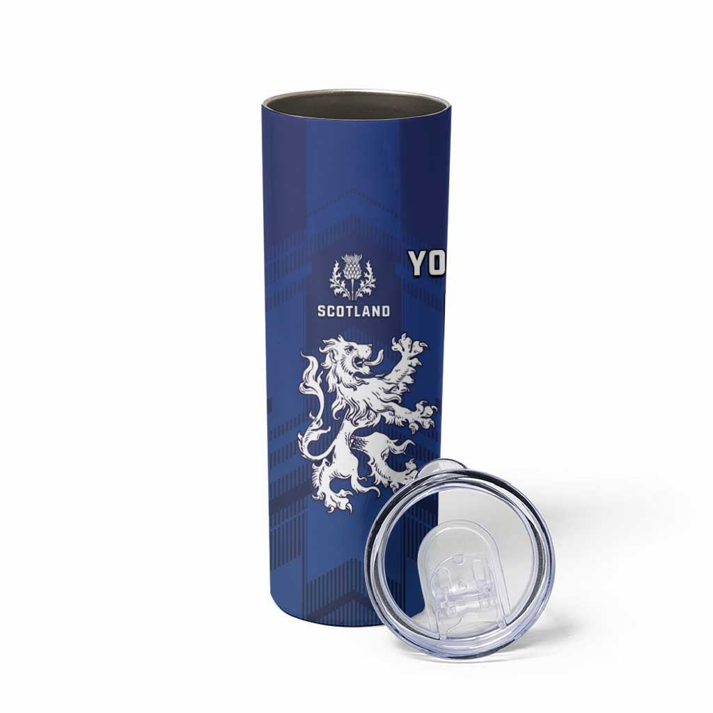 Fiji And Scotland Rugby Custom Skinny Tumbler Fijian Palm Tree With Thistle Together LT05 - Polynesian Pride