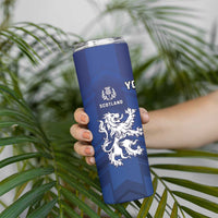 Fiji And Scotland Rugby Custom Skinny Tumbler Fijian Palm Tree With Thistle Together LT05 - Polynesian Pride