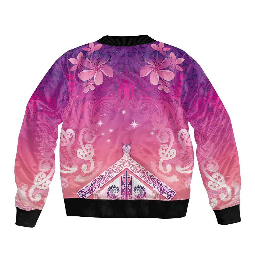 New Zealand Matariki Bomber Jacket Maori Marae Purple Galaxy LT05 - Polynesian Pride