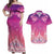 New Zealand Matariki Couples Matching Off Shoulder Maxi Dress and Hawaiian Shirt Maori Marae Purple Galaxy