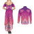 New Zealand Matariki Couples Matching Summer Maxi Dress and Long Sleeve Button Shirt Maori Marae Purple Galaxy